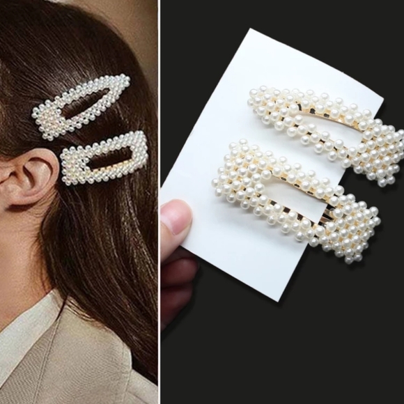 Accessories - 3/$25 Hair Clip Faux Fancy Pearls Set A/B